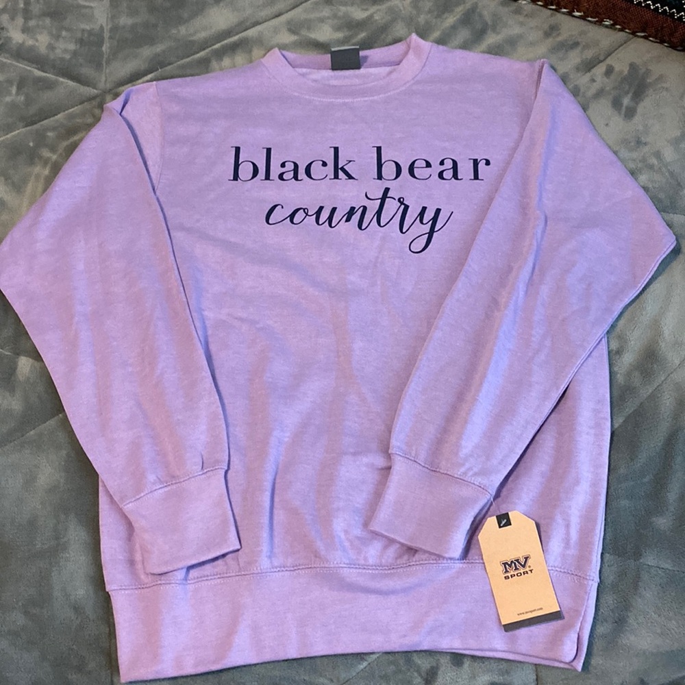 Purple University of Maine black bear crewneck